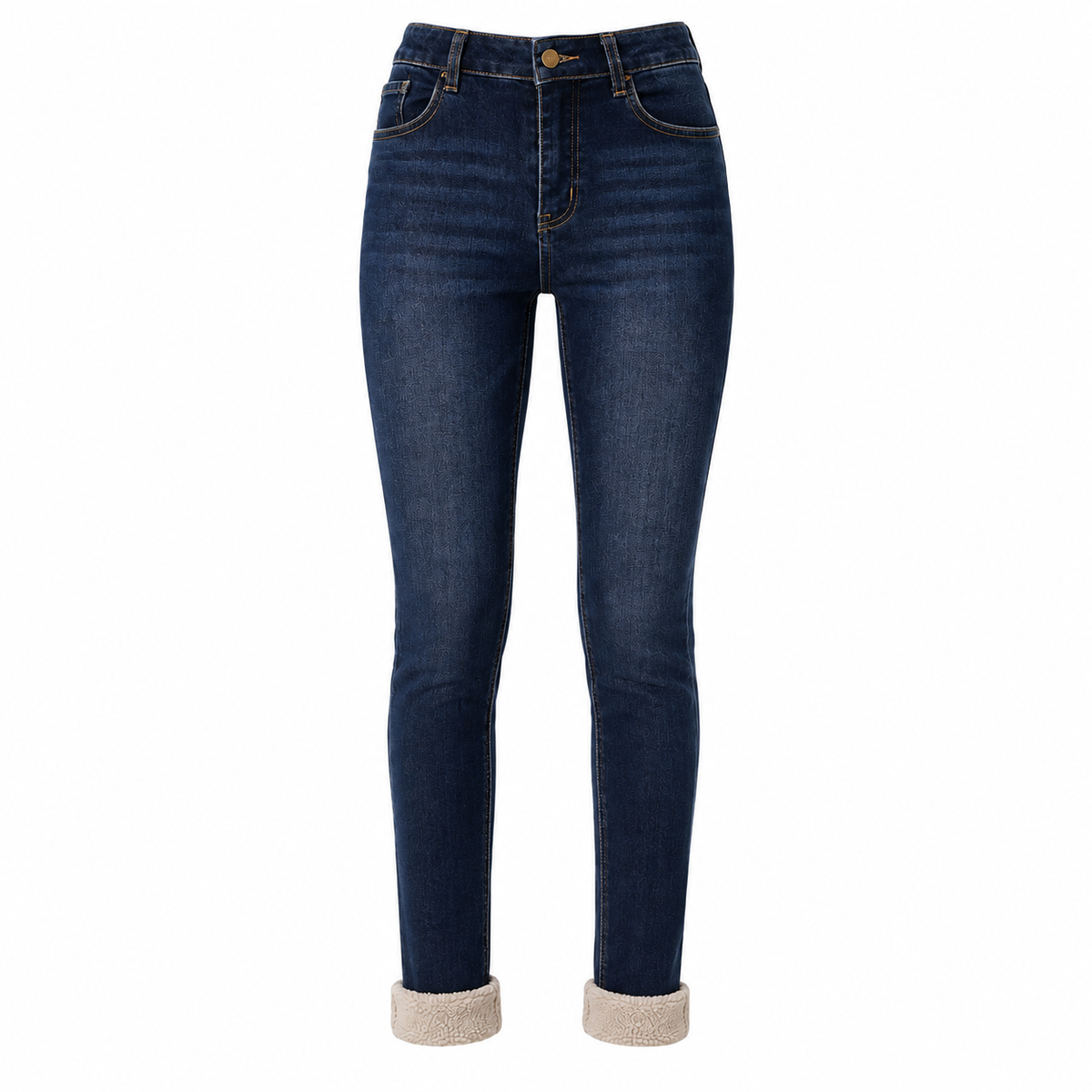 Jean d'Hiver Doublé Polaire - Taille Haute & Coupe Ajustée