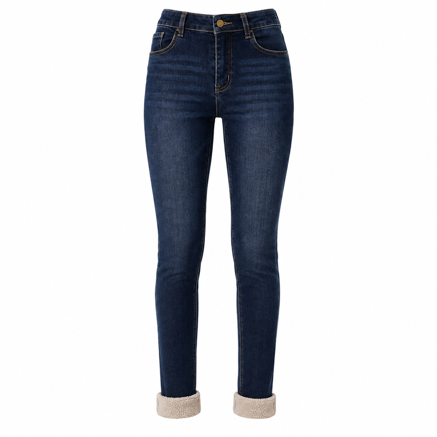 Jean d'Hiver Doublé Polaire - Taille Haute & Coupe Ajustée