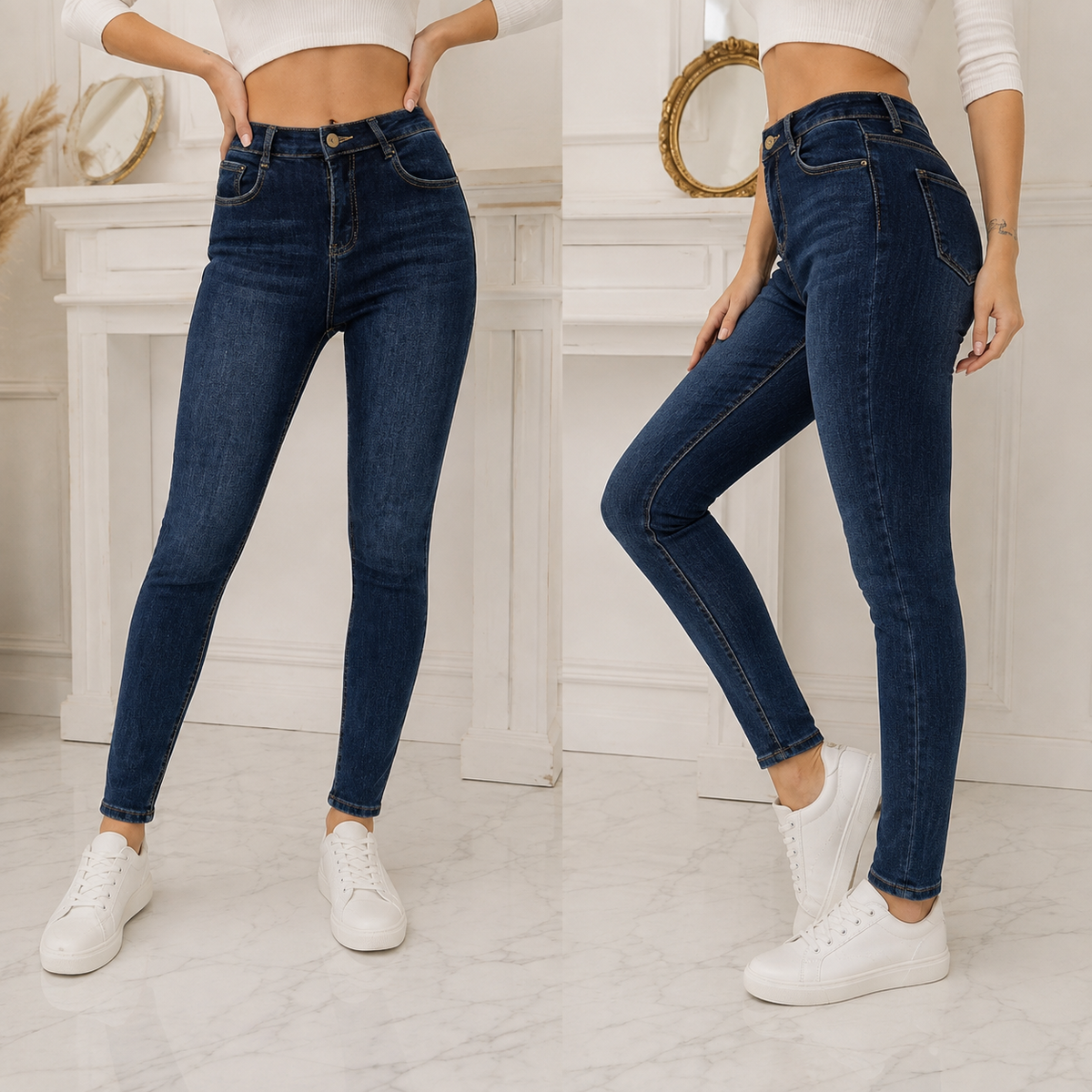 Jean d'Hiver Doublé Polaire - Taille Haute & Coupe Ajustée